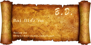 Bai Diána névjegykártya